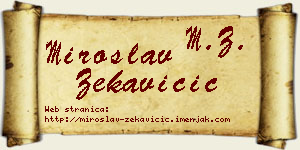 Miroslav Zekavičić vizit kartica